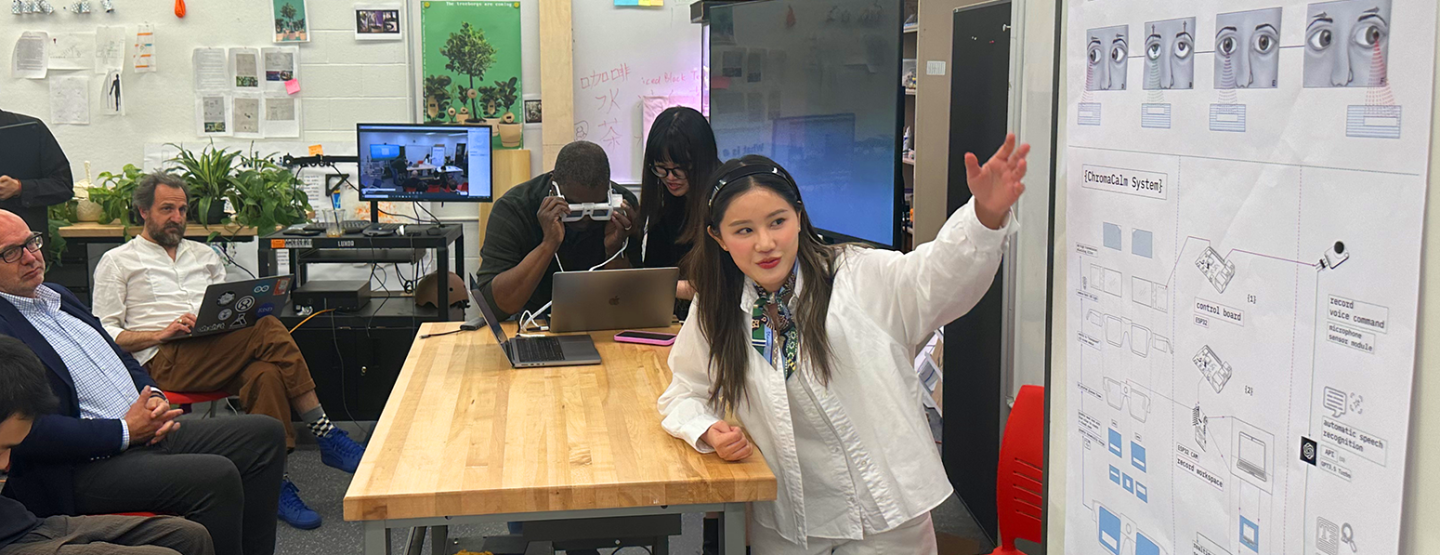 MADE students presenting project to faculty and classmates